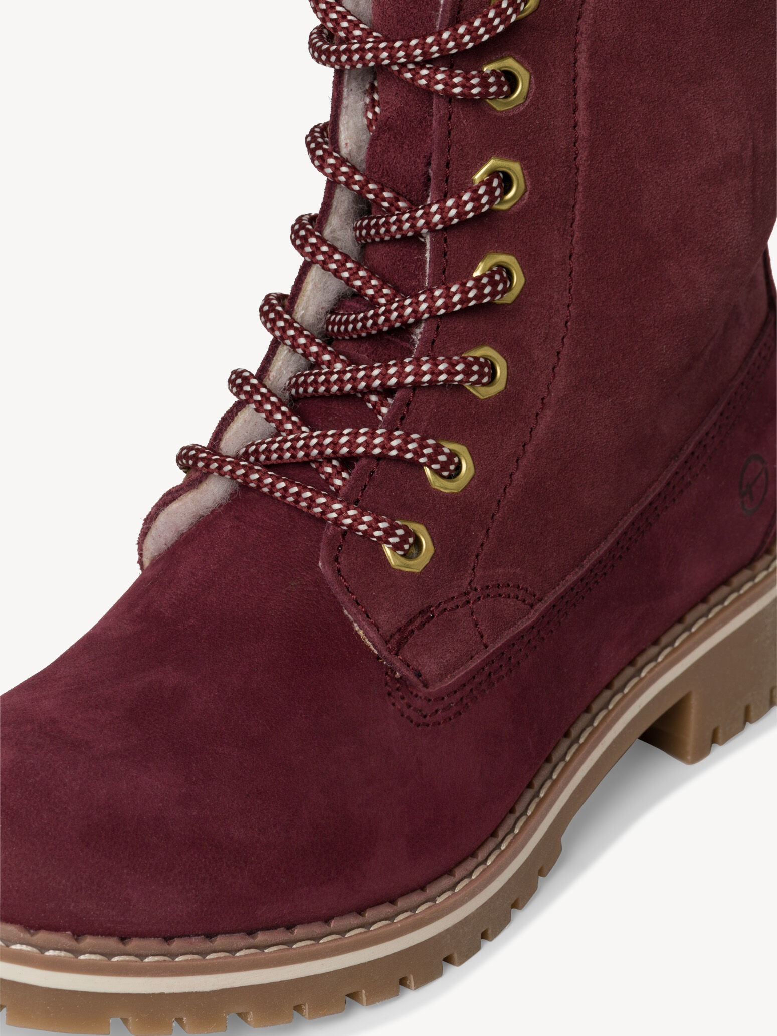 Bottine en cuir - rouge doublure chaude
