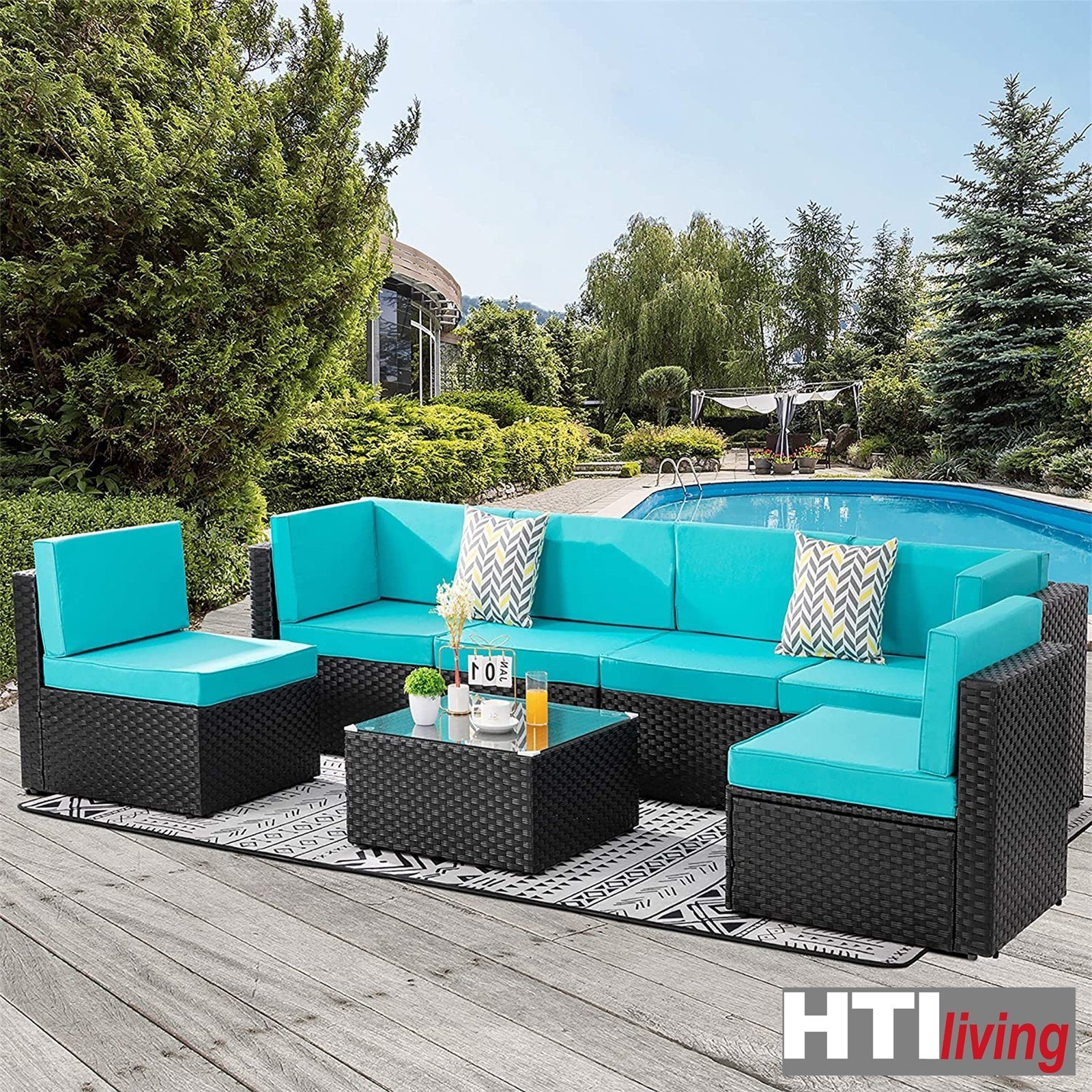 HTI-Living Gartenlounge-Set Terrassenmöbel Bettina Family, (Set, 4-tlg), Loungegarnitur mit Kissen