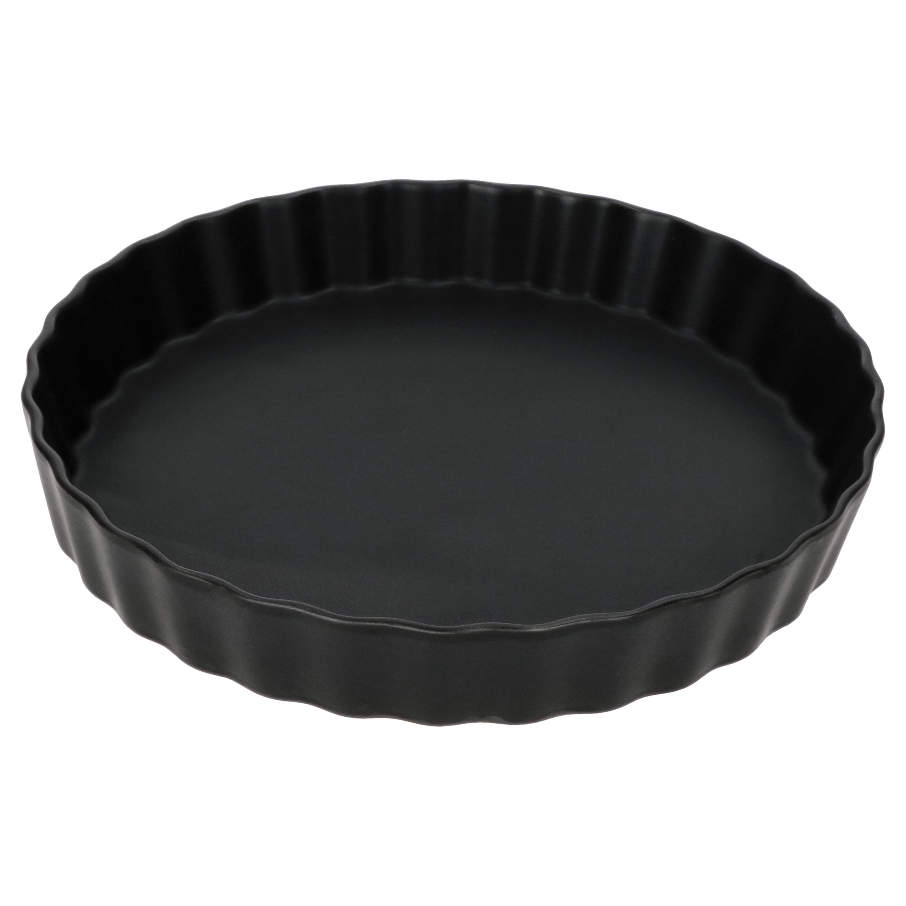 MamboCat Quicheform Kuchenform Nero schwarz Ø25,5cm Quiche Backform Tarte Pie Steingut