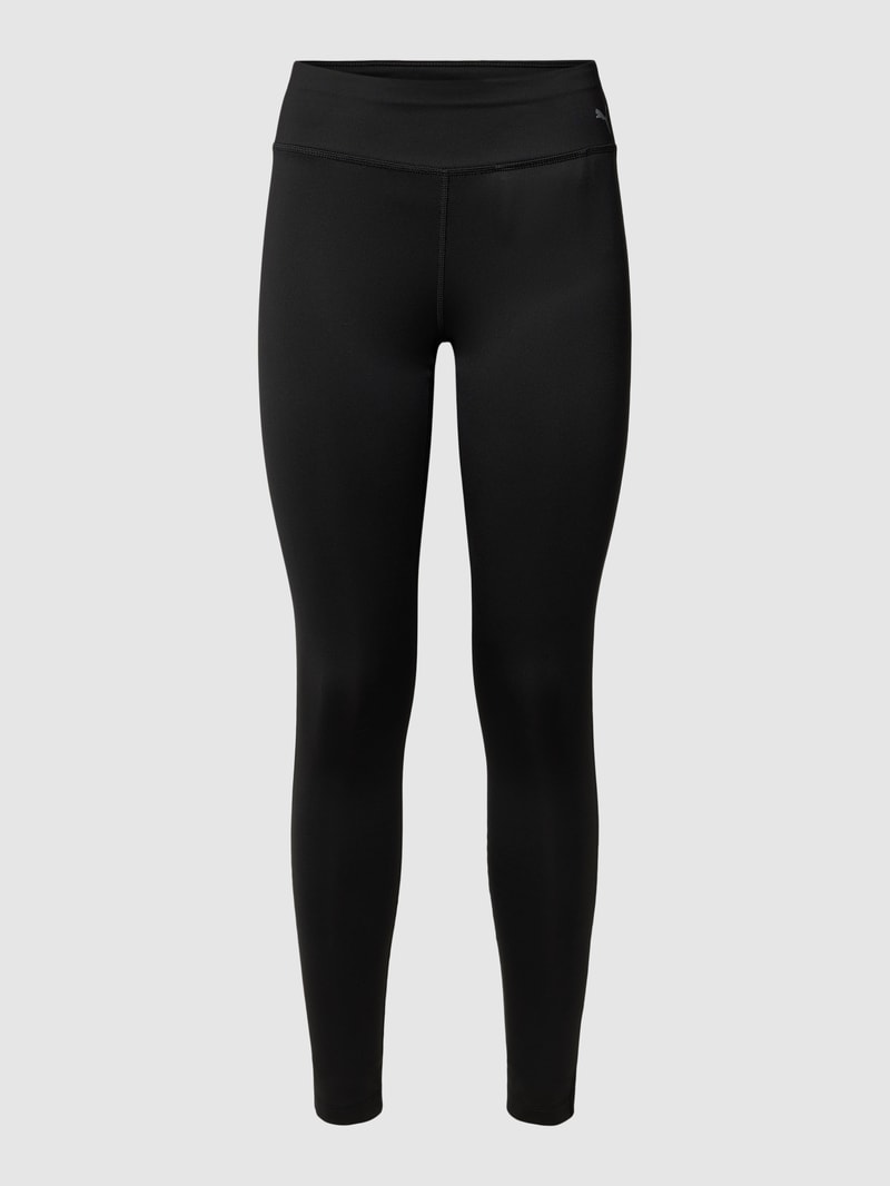 Leggings mit Label-Print in schwarz