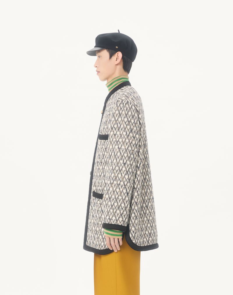 Valentino Bouclè Uldjakke med Jacquard-motiv Toute La V