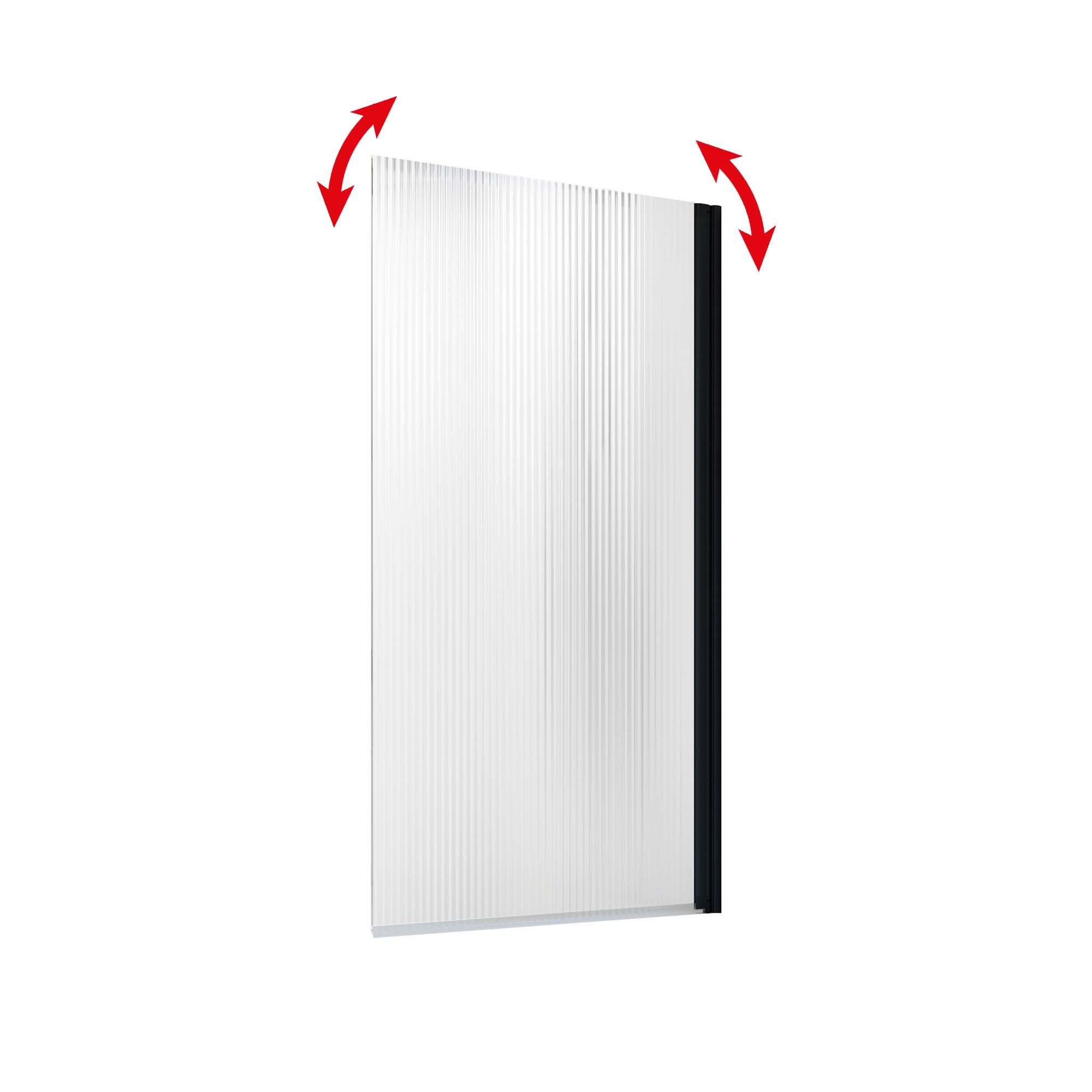 Schulte Badewannenaufsatz Black Style, 4 mm Sicherheitsglas, (1 tlg), BxH: 80 x 140 cm, Dekor Factory, pendelbar