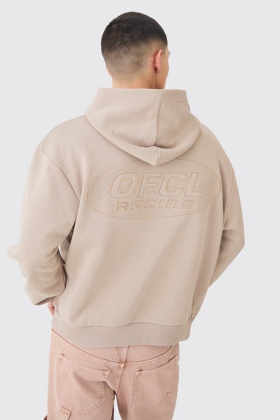 Kastiger Oversize Hoodie mit Applikation