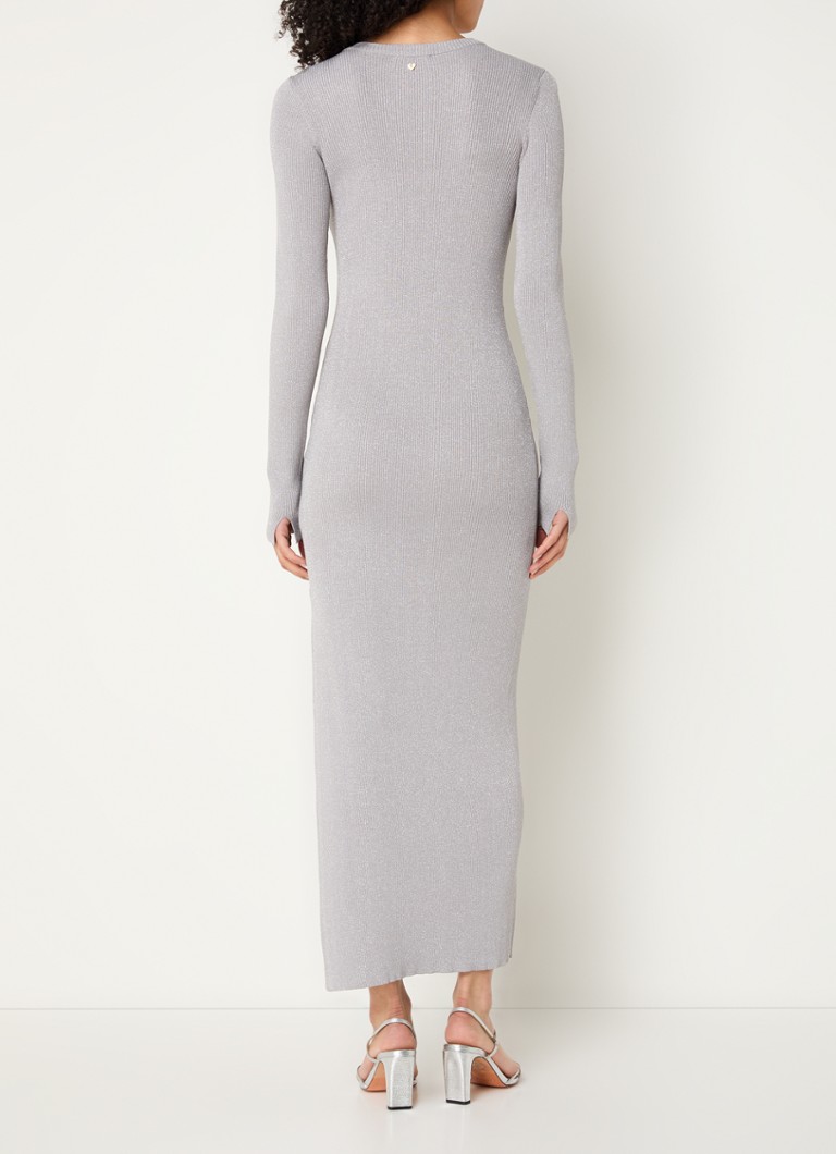 Abito lungo Lollipop di Fabienne Chapot in maglia a coste con lurex e spacco
