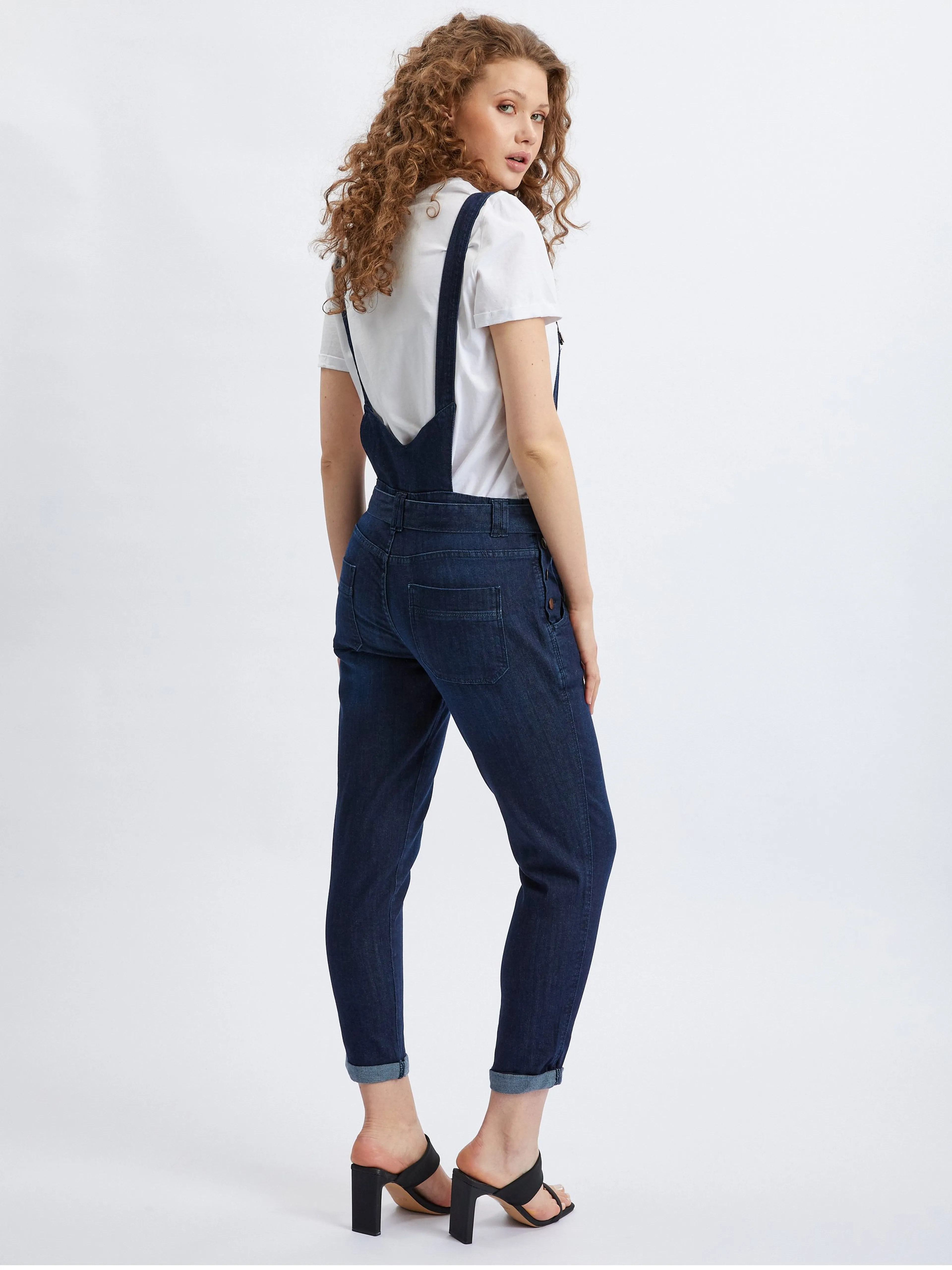 Dunkelblaue Slim Fit Damenjeans mit Lack ORSAY