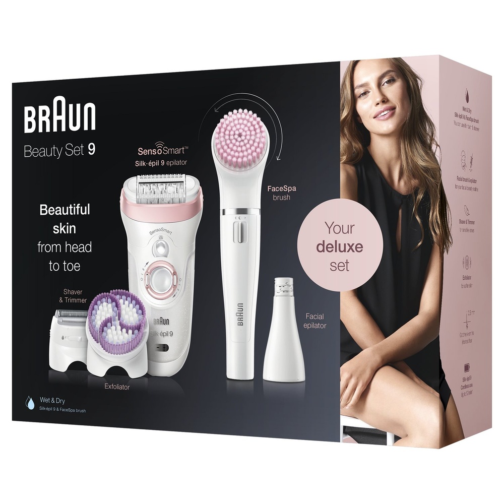 braun Braun Silk-épil Beauty Set 9 6-En-1 - Épilateur Électrique Sans Fil Wet & Dry Epilateur Electrique
