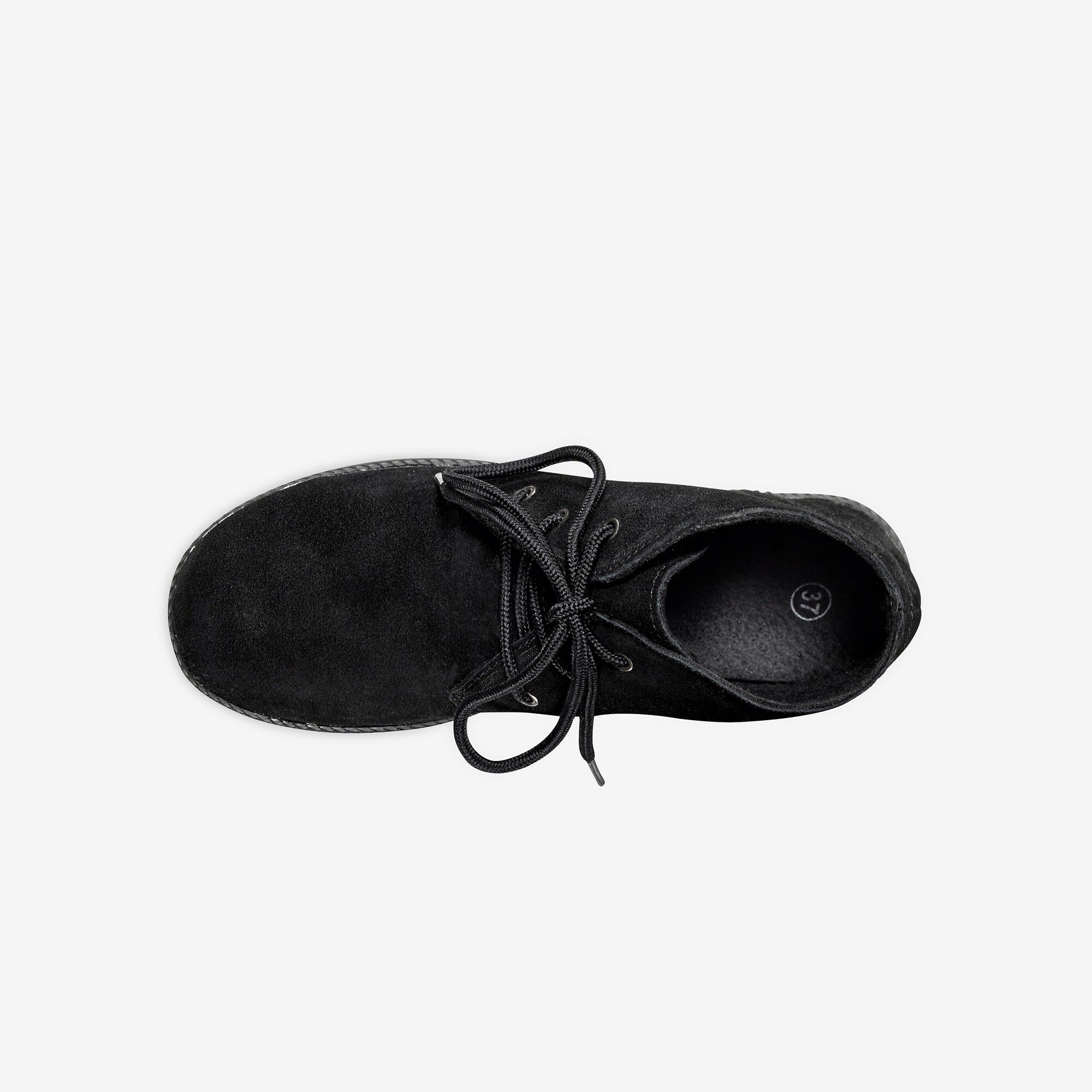 Bottines à lacet en croûte de cuir
