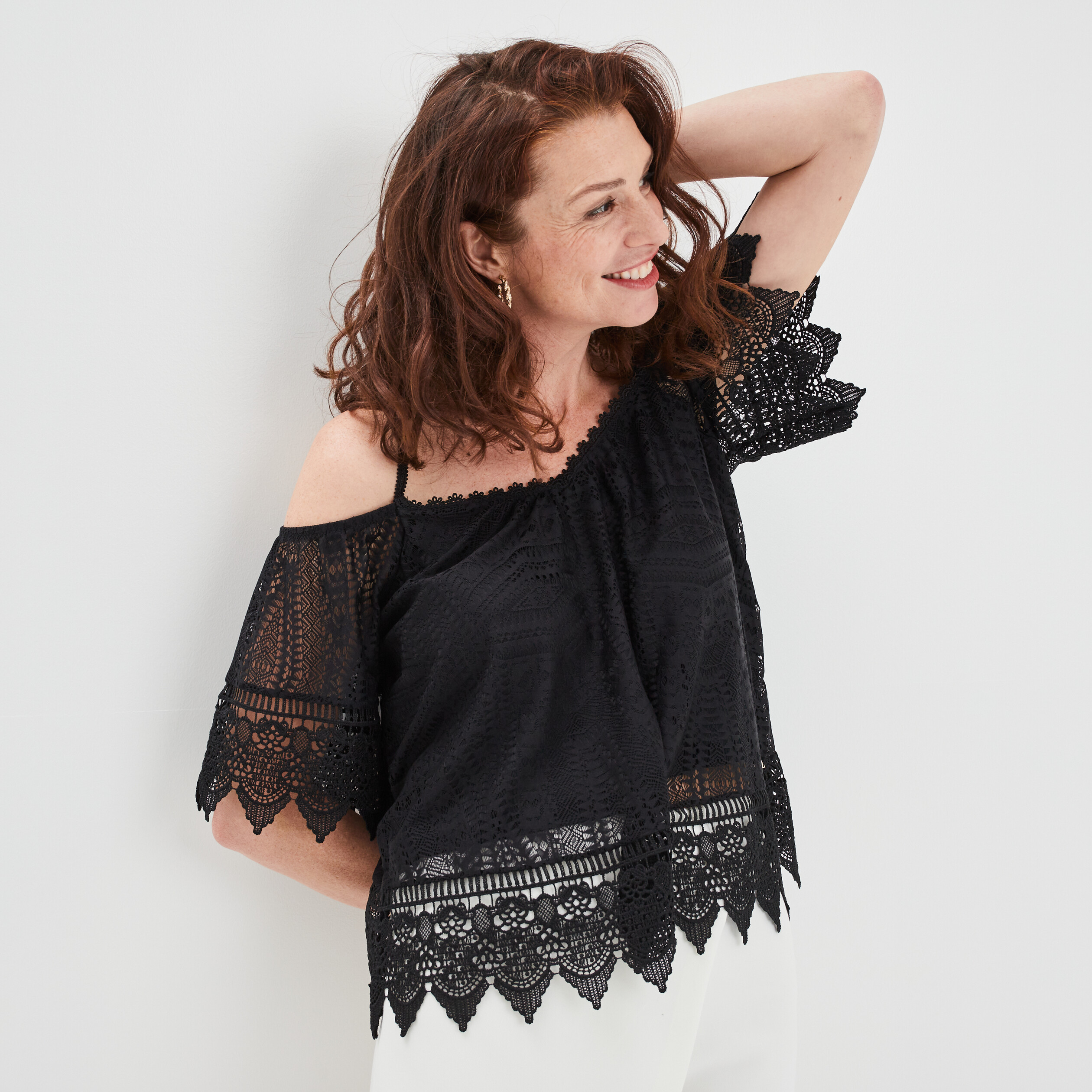 T-shirt manches courtes noir femme | La Halle