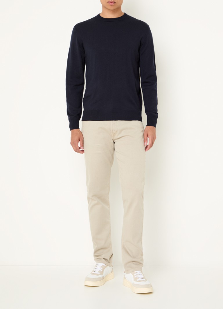 Jean Boggi Milano Tencel slim fit din amestec de lyocell cu imprimeu colorat antic