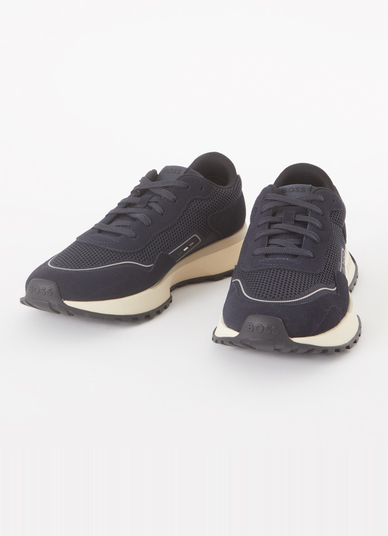 Sneakersy HUGO BOSS Jonah z siateczki i detalami ze zamszu