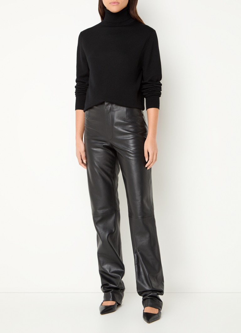 Frankie Shop Eve finstrikket polokragegenser laget av merinoull