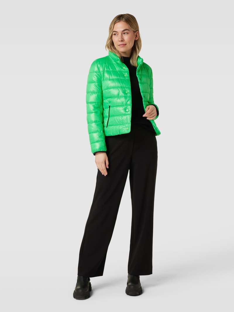 Steppjacke mit Reißverschlusstaschen in neon grün