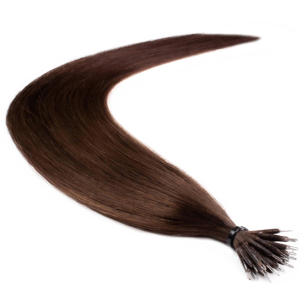 hair2heart Extensions à froid Nanoring Premium cheveux naturels #5 Marron chocolat 0.5g extensions