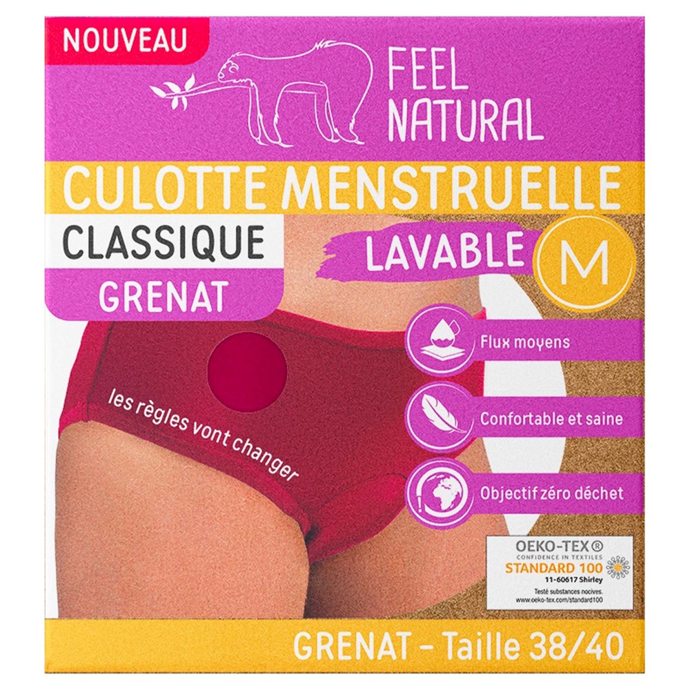 feel natural Culotte menstruelle Classique grenat - t aille M  (38/40) Culotte menstruelle