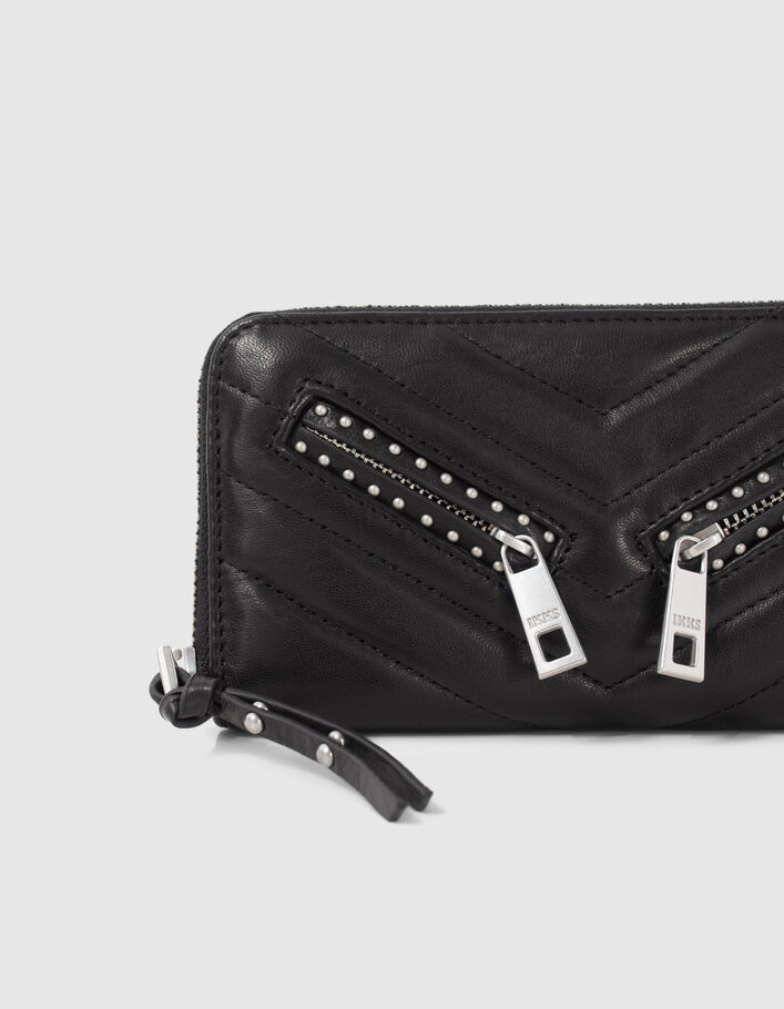 Portefeuille 1440 Compagnon Rock noir cuir Femme