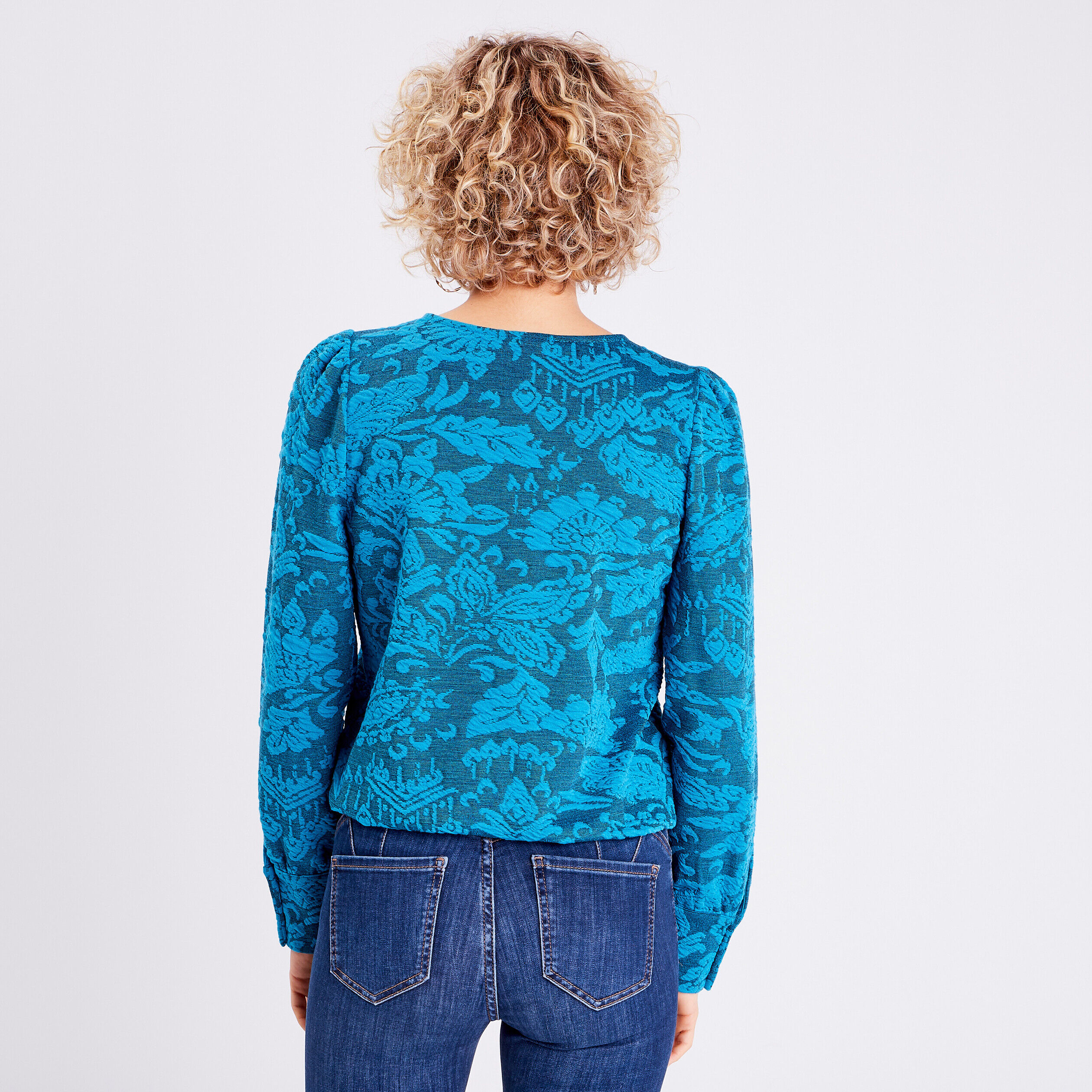 Sweat manches longues bleu femme | Cache Cache