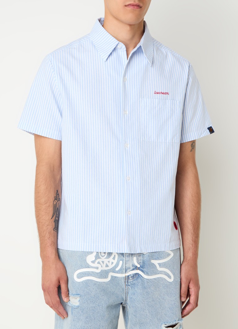ICE CREAM Dinner shirt with stripe print and chest pocket