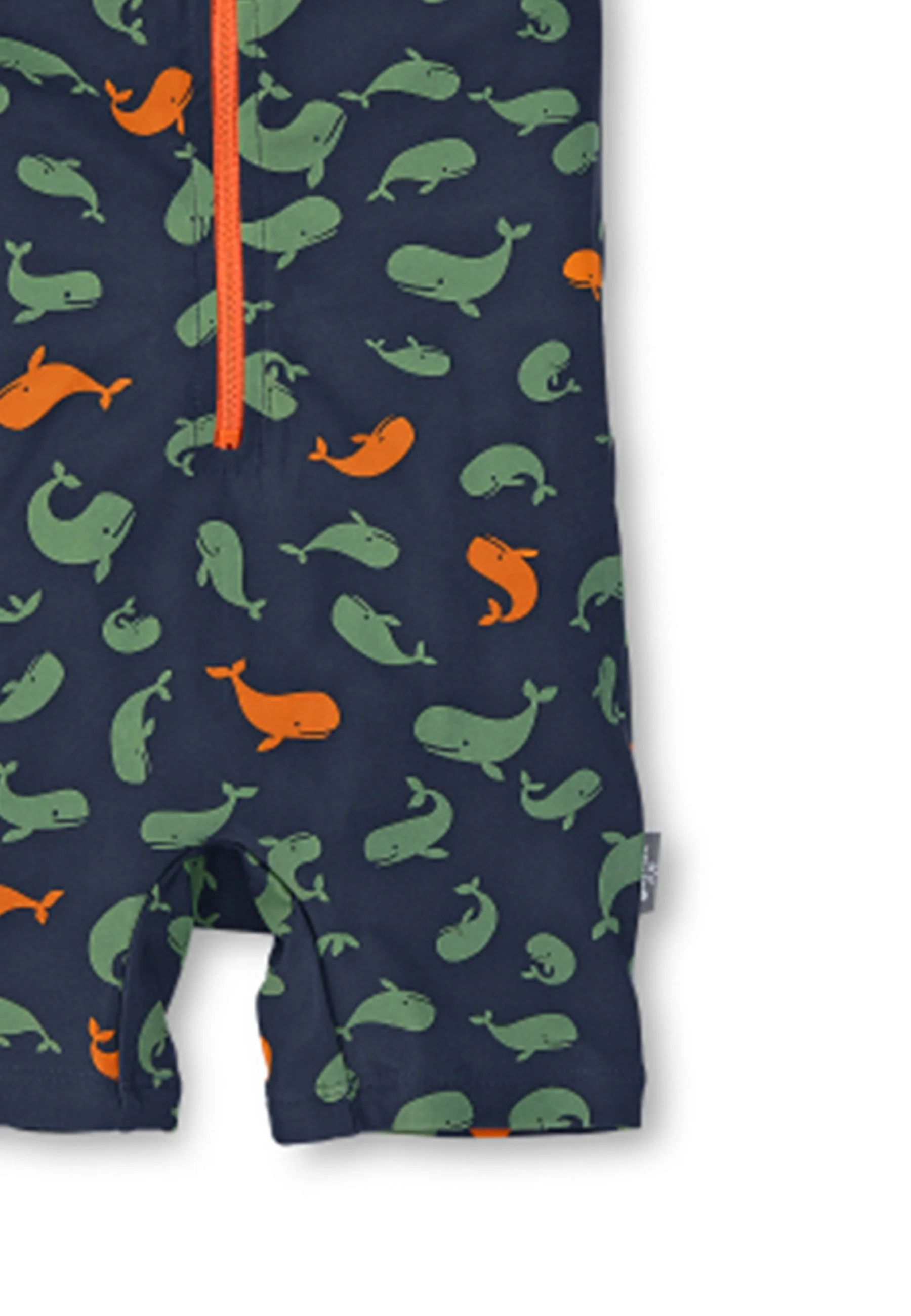 Schwimmanzug Jungen in Marine, Allover-Print Wale