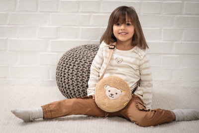 Umhängetasche mit Quietsche, 17 cm, beige