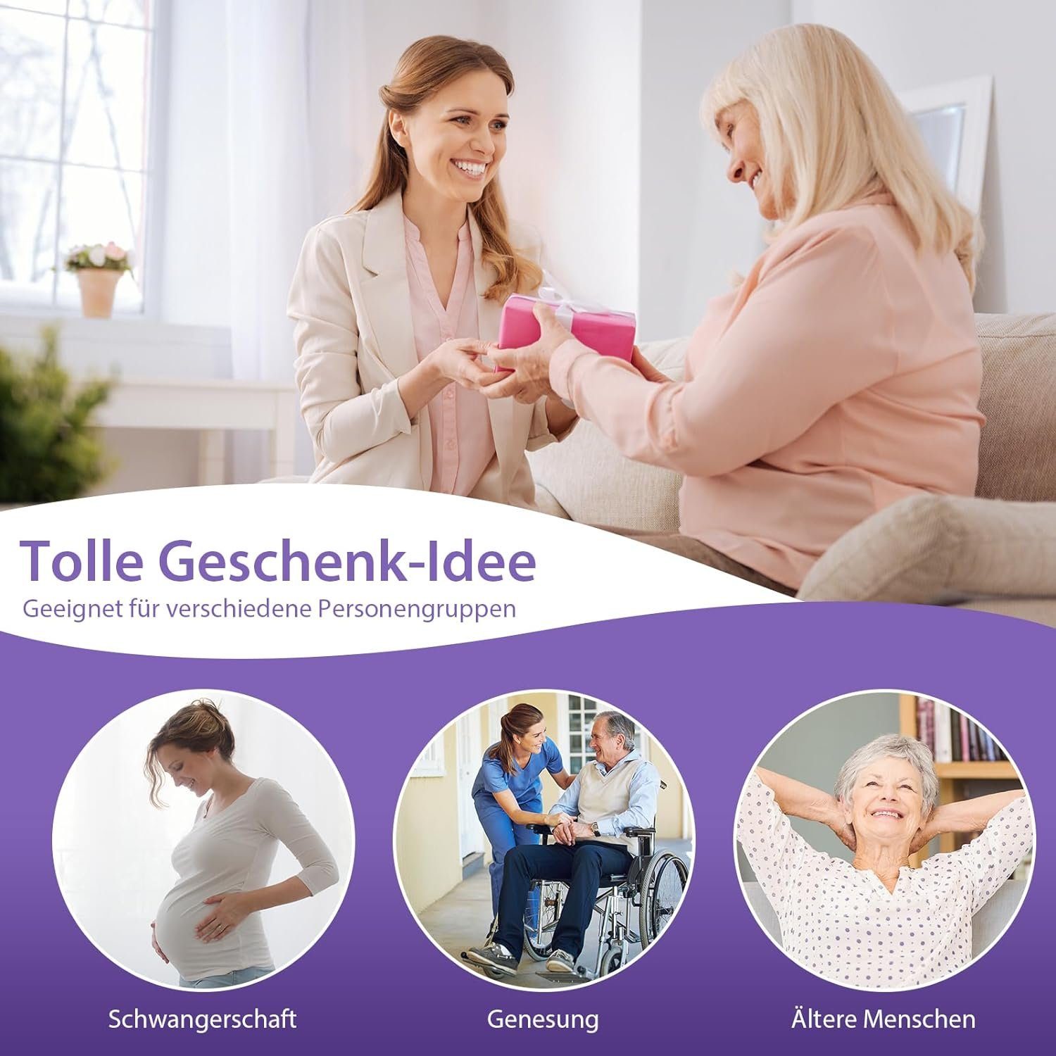 KOMFOTTEU Keilkissen Lesekissen, mit Griff & waschbarem Bezug