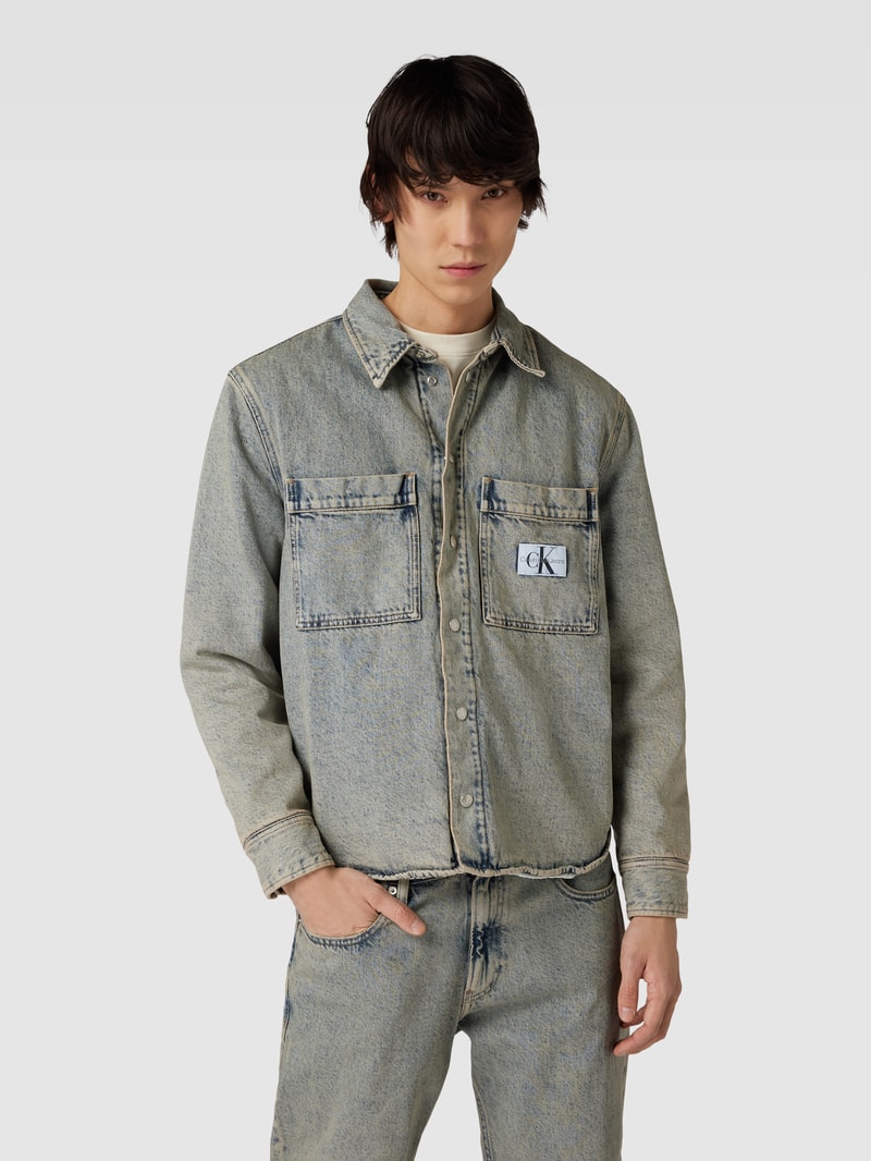 Regular Fit Freizeithemd in Denim-Optik in jeans