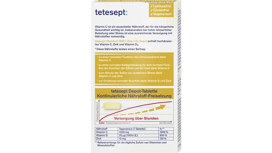 tetesept Vitamin C 1000 + Zink + D3 40 Stück