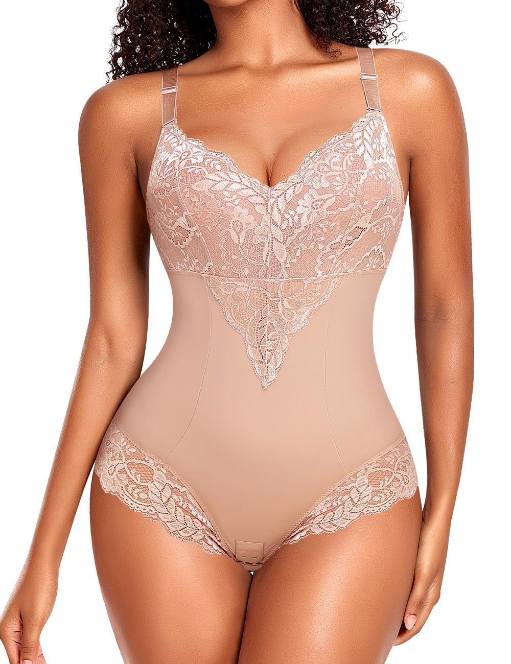 Sarfly Taillenshaper Shapewear Damen Bauchweg Body Shaper Miederslip Shaping Bodysuits Leicht Figurformende Unterwäsche U-Ausschnitt