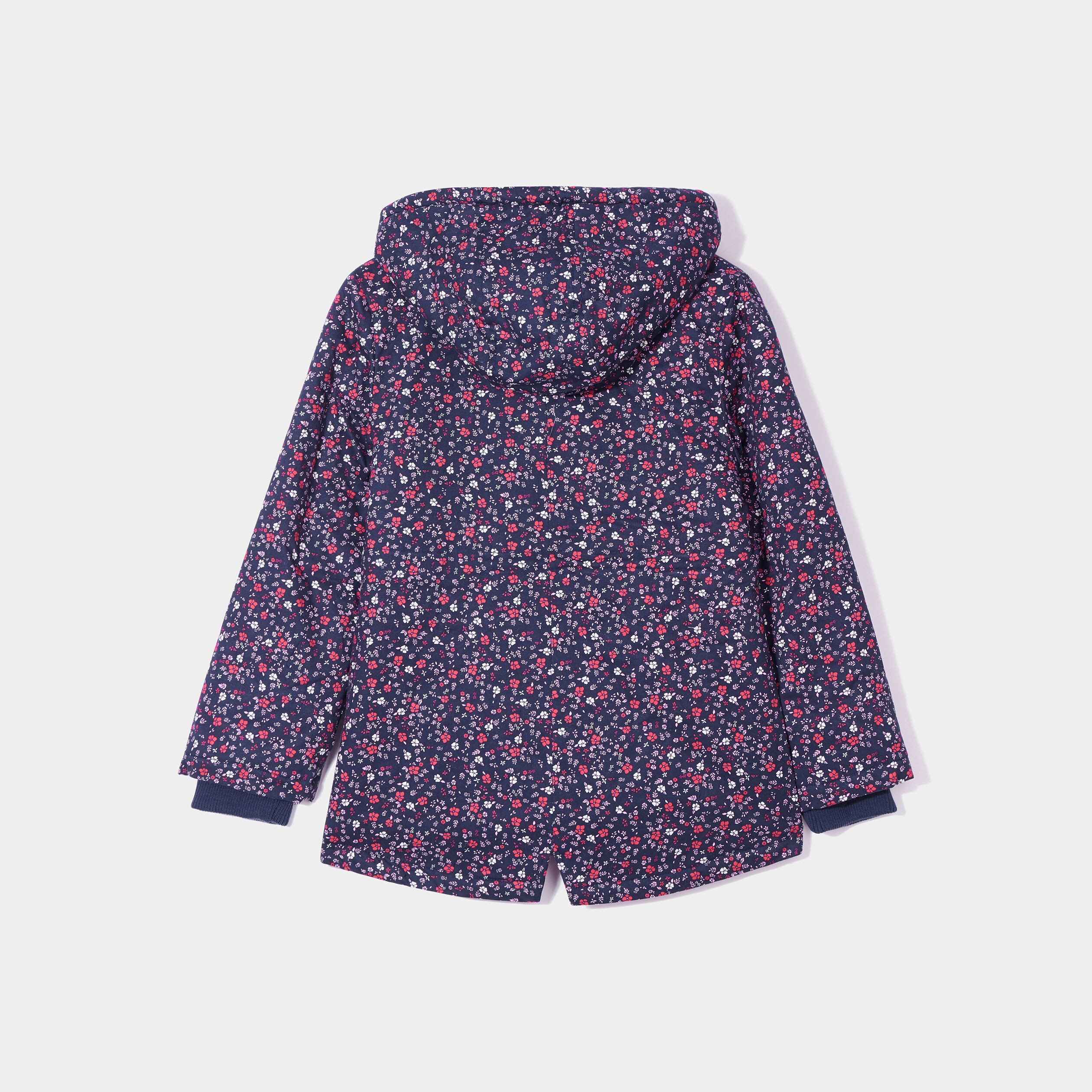 Parka droite à capuche bleu marine fille | La Halle