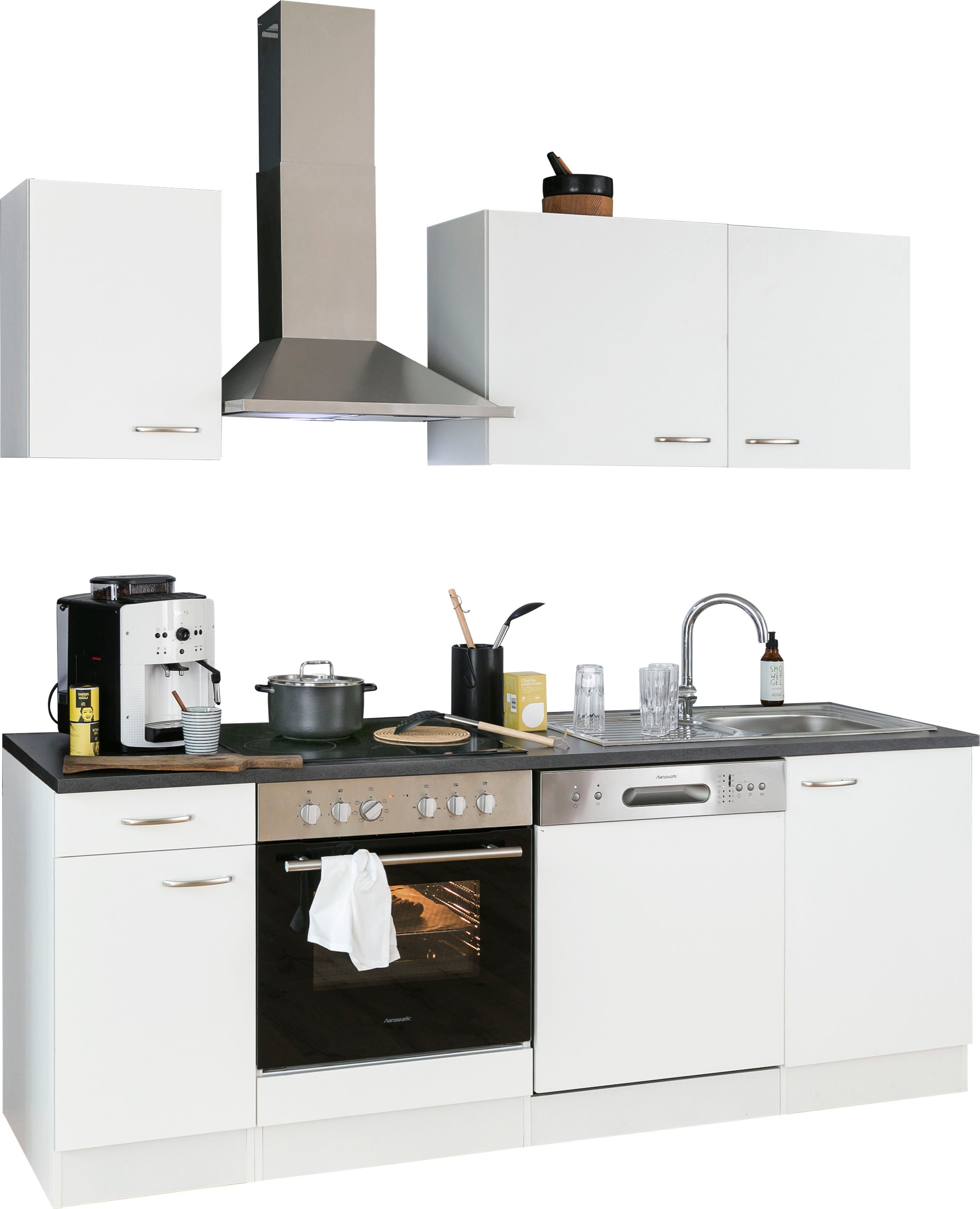 OPTIFIT Küchenzeile Parare, 210 bzw. 270 cm mit Hanseatic E-Geräten, mit oder ohne Kühlschrank