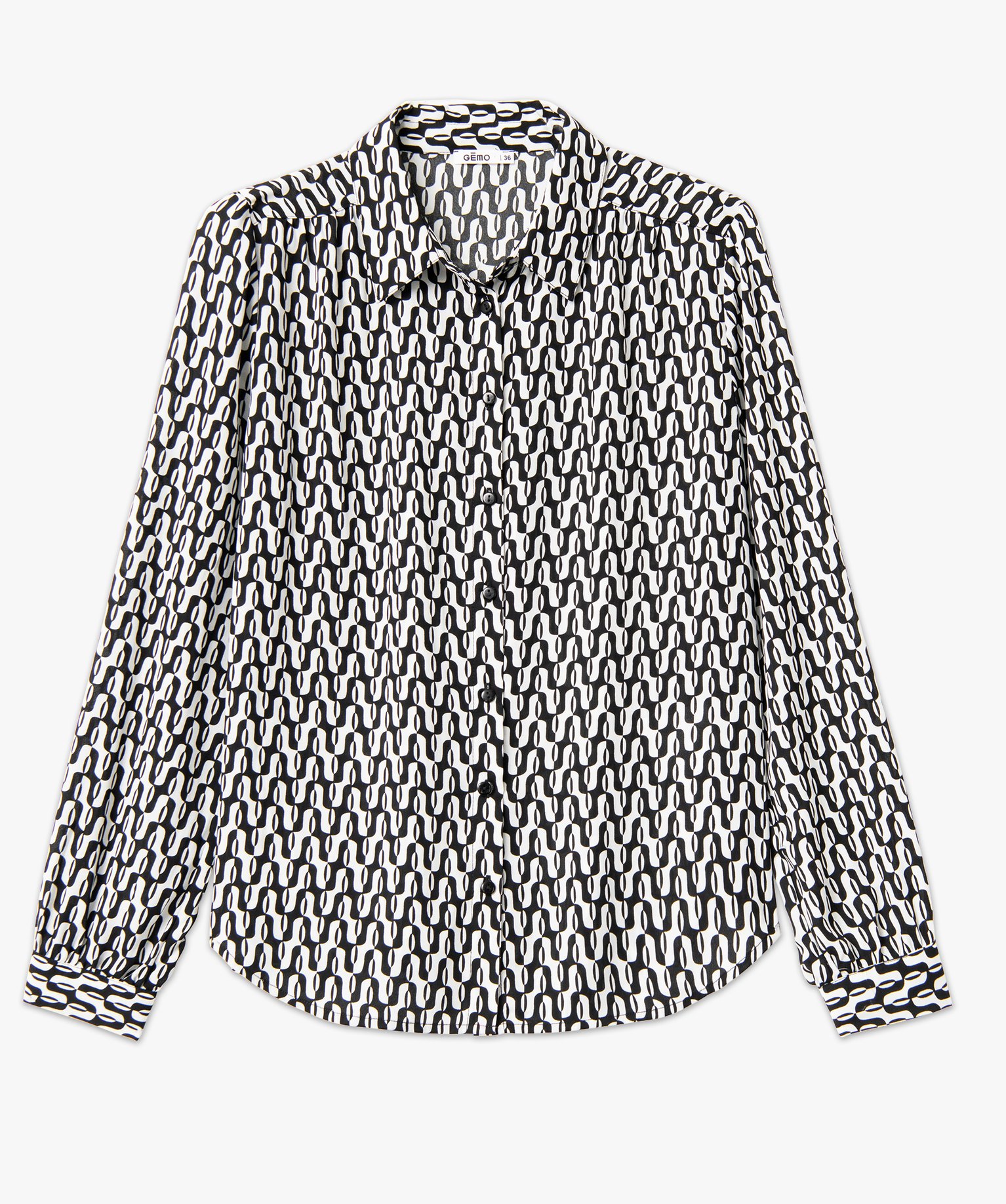 Chemise imprimée à manches longues femme imprime | GEMO