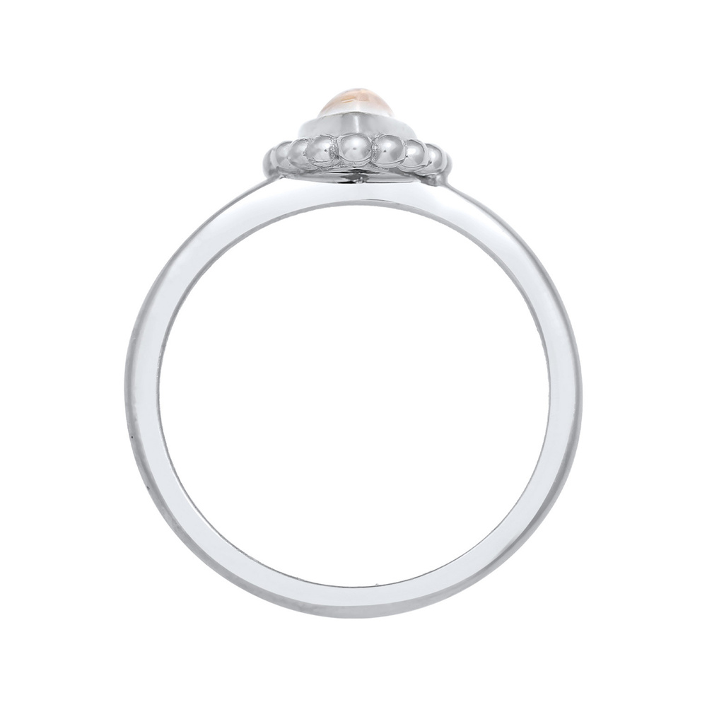 Elli Elli Bague Femmes goutte boules avec pierre de lune en argent sterling 925 Bague