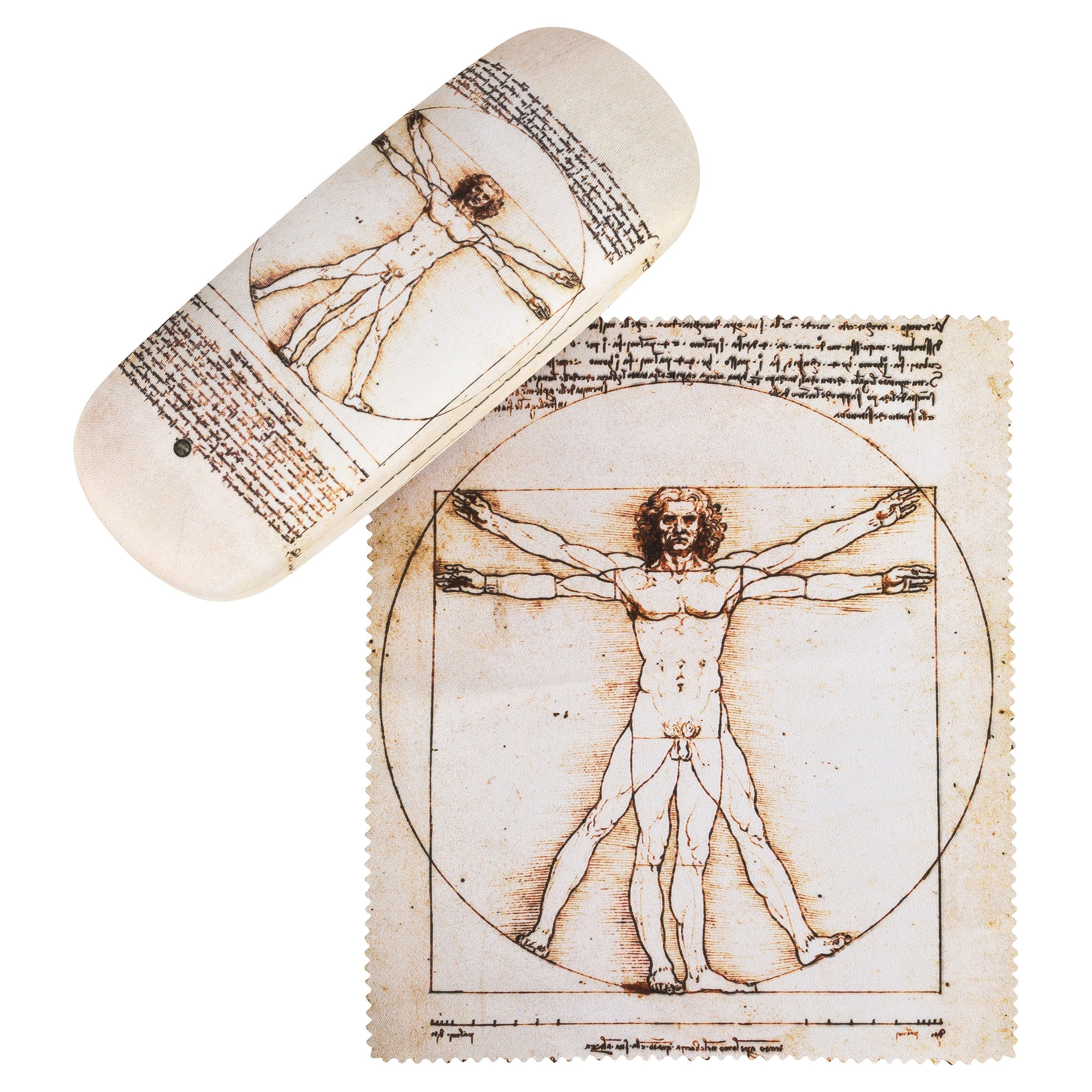 von Lilienfeld Brillenetui Brillenetui Leonardo da Vinci: Der vitruvianische Mensch Kunst Motiv, stabiles mit Mikrofaser bezogenes Hardcase