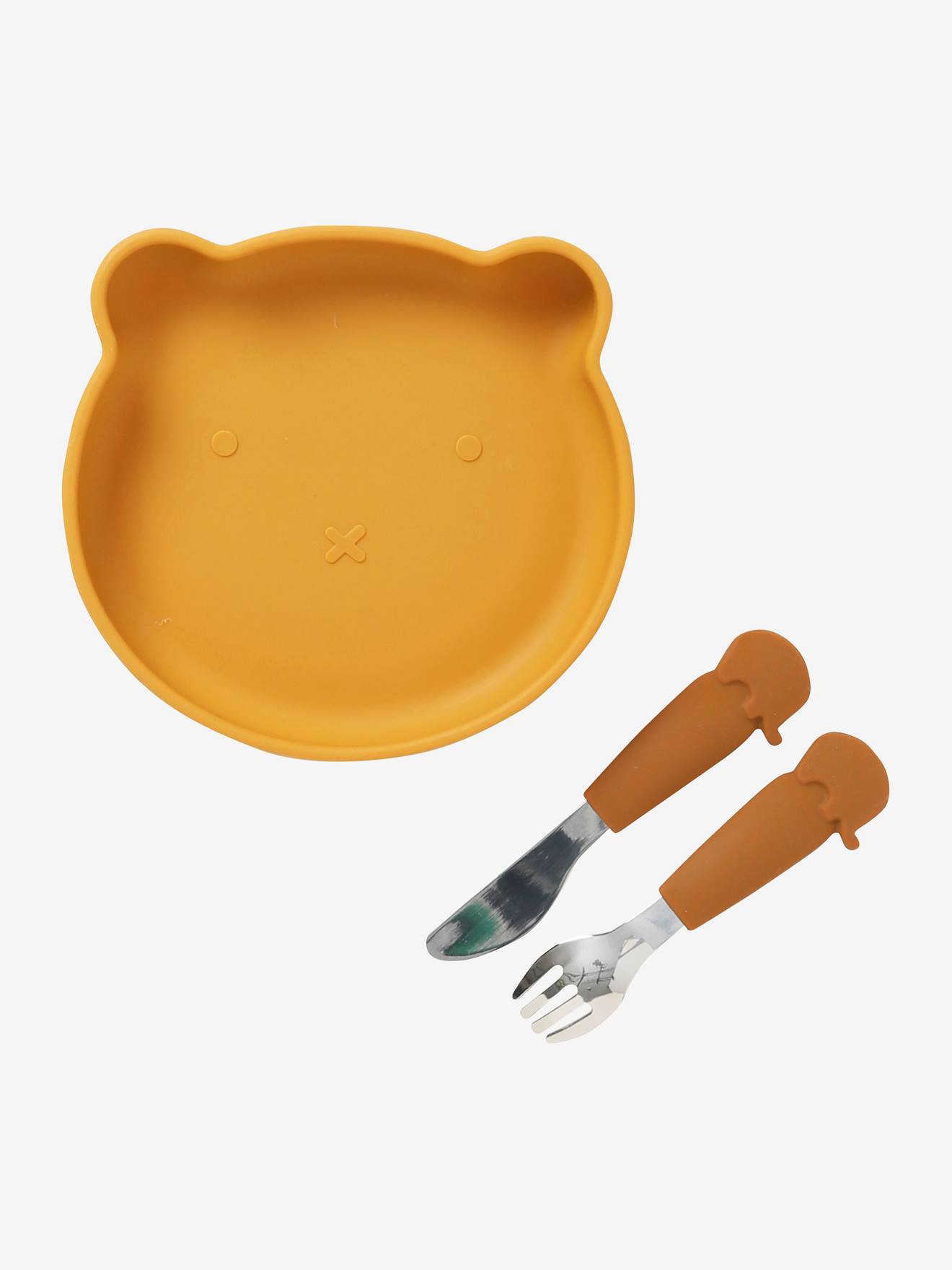 Coffret repas en silicone Ours caramel