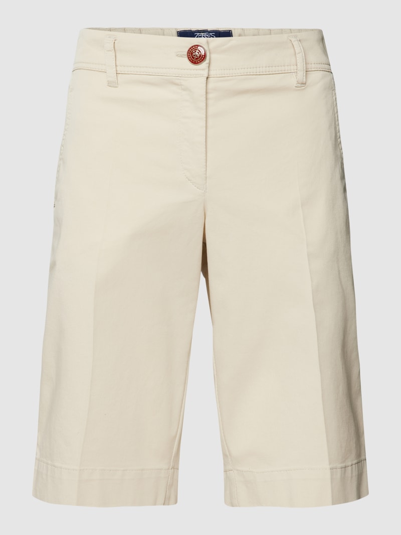 Bermudas mit Bügelfalten Modell 'VERA' in kitt