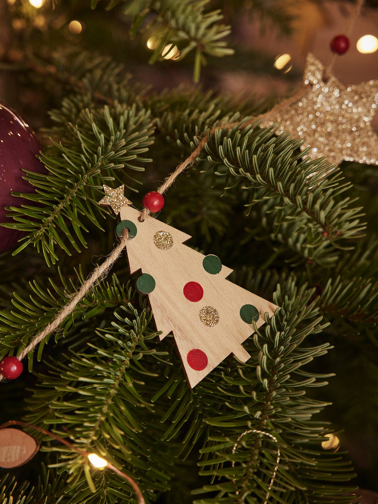 Guirlande de Noël en bois bois