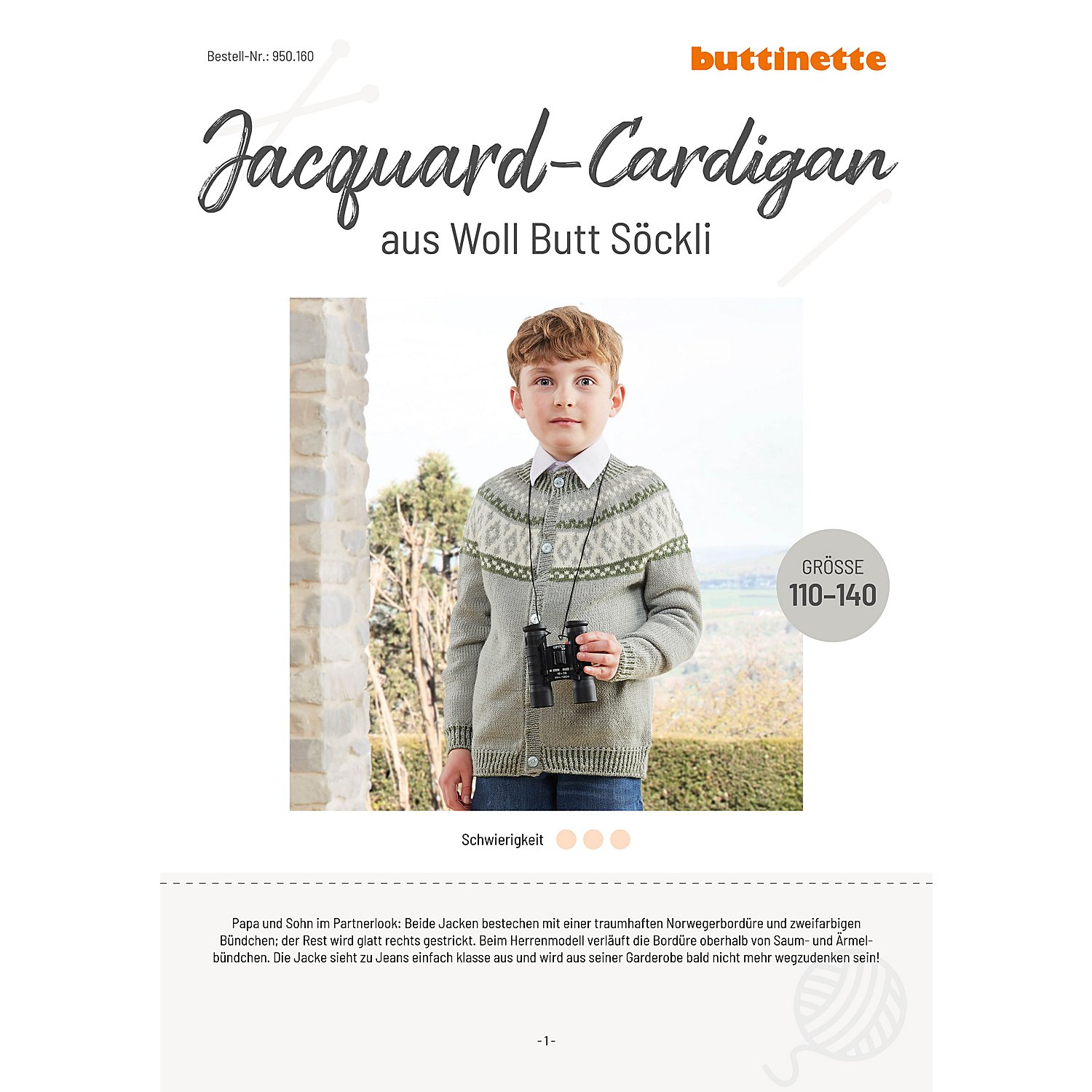 Strickanleitung – Jacquard-Cardigan aus Woll Butt Söckli