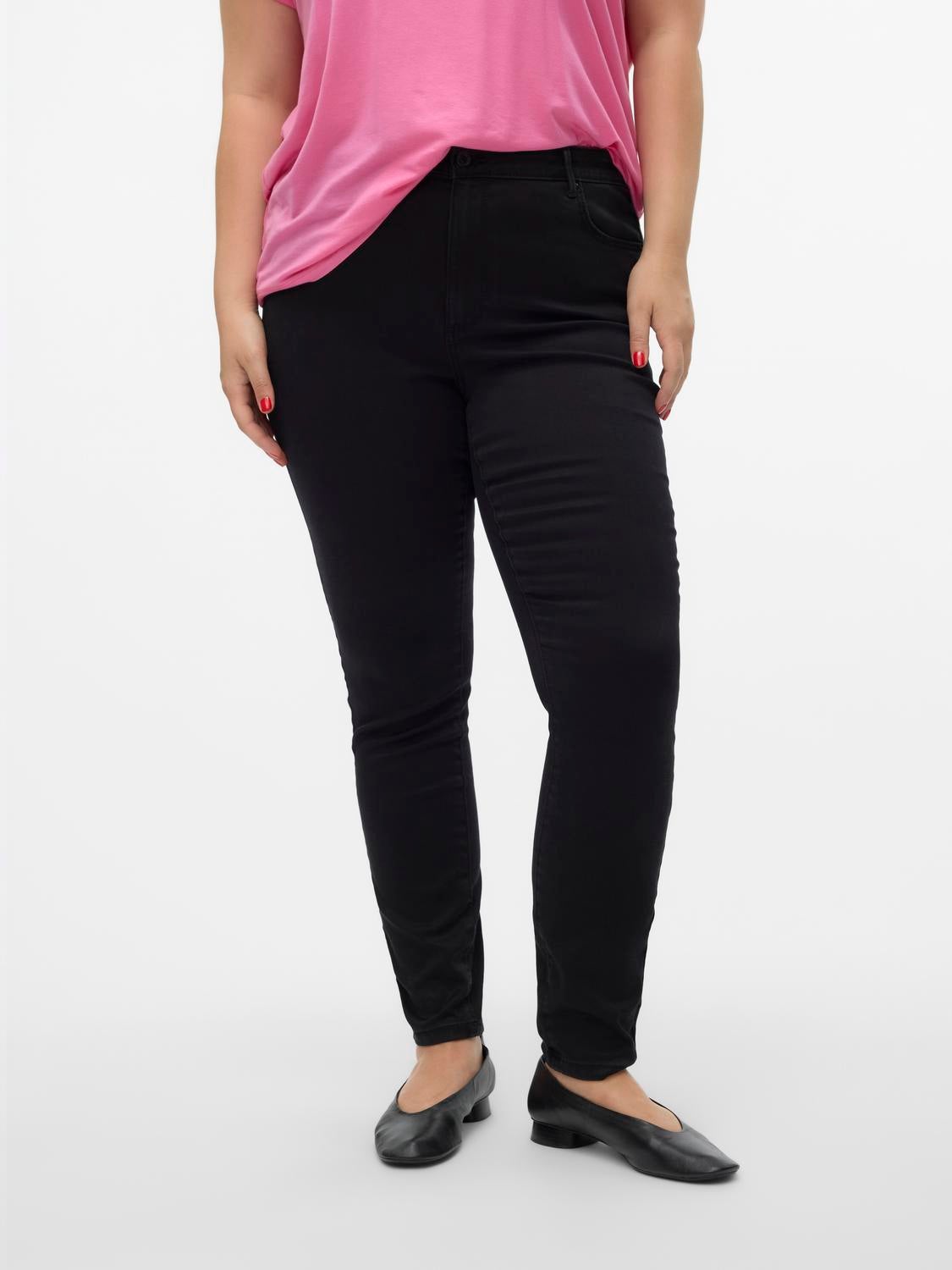 VMPHIA Hohe Taille Slim Fit Jeans
