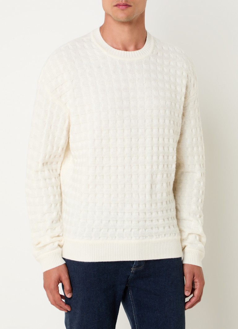 Emporio Armani textured chunky knit wool pullover