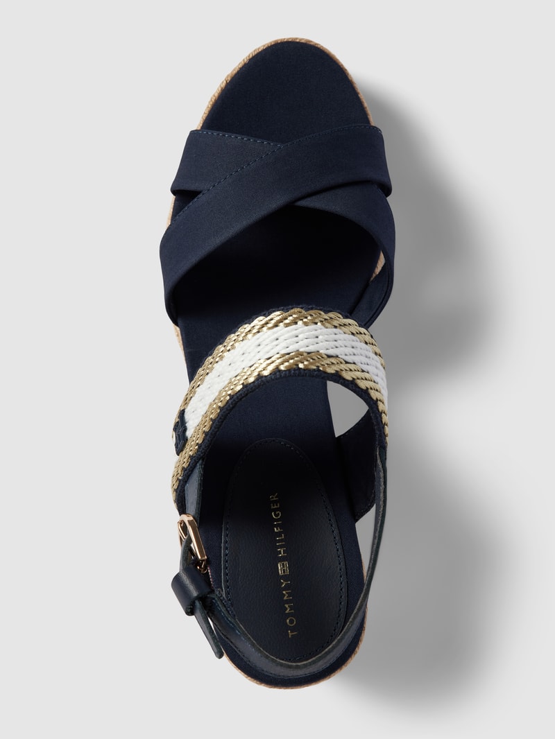 Sandalen mit hohem Absatz Modell 'GOLDEN' in dunkelblau