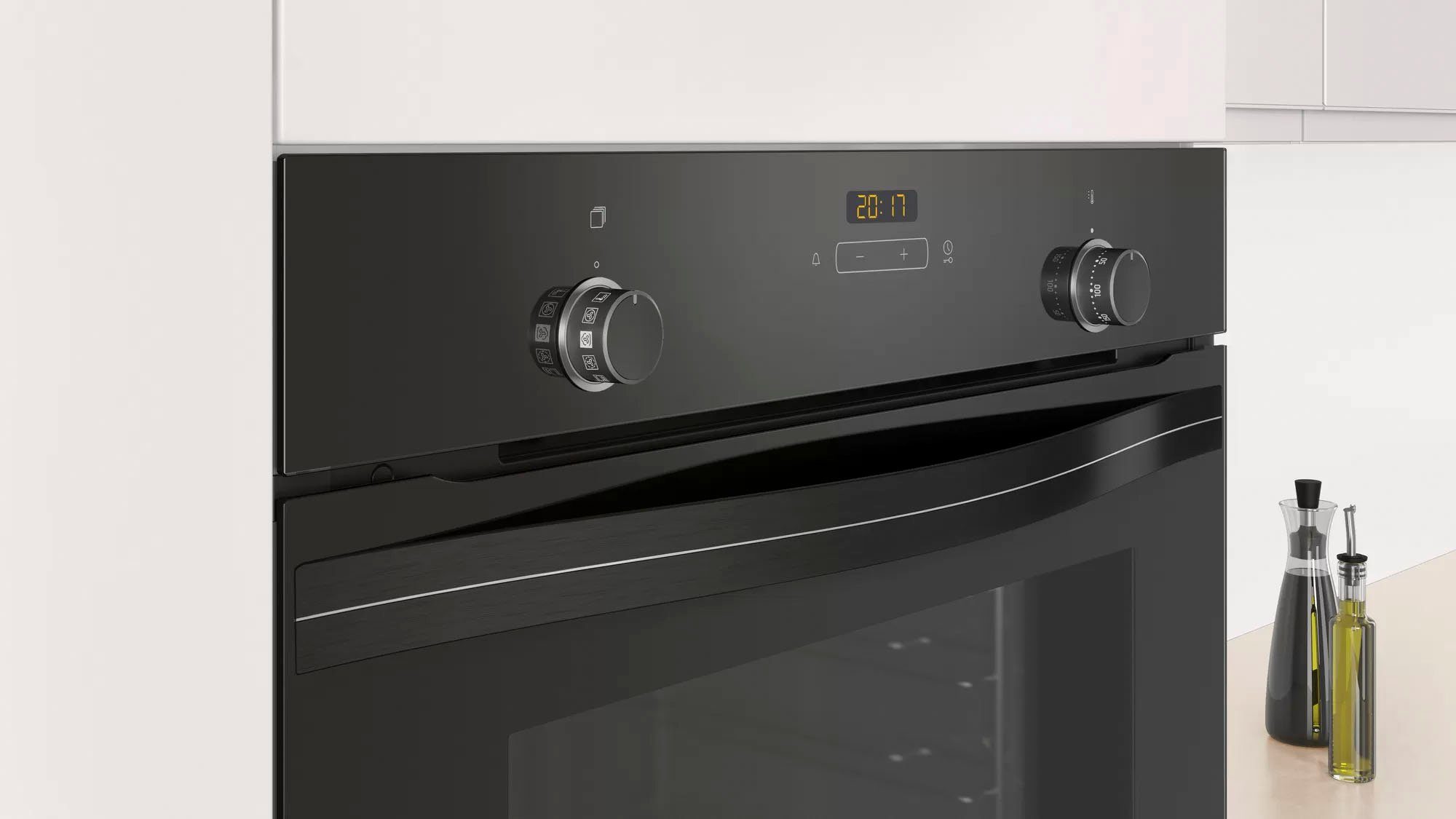 Constructa Einbaubackofen CF4A60062, mit Teleskopauszug nachrüstbar, Hydrolyse