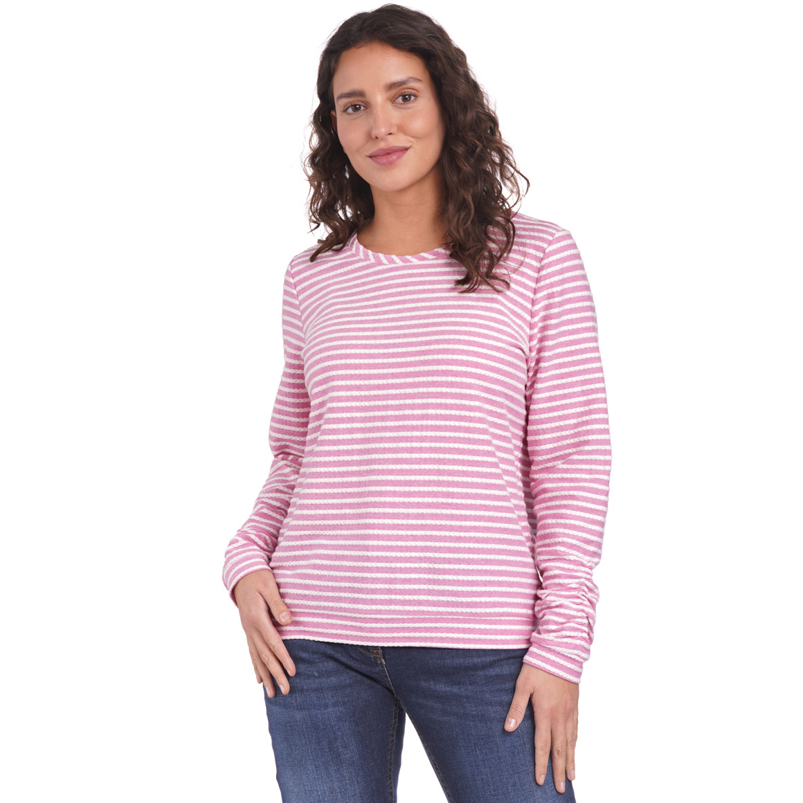 Damen Langarmshirt mit Raffung