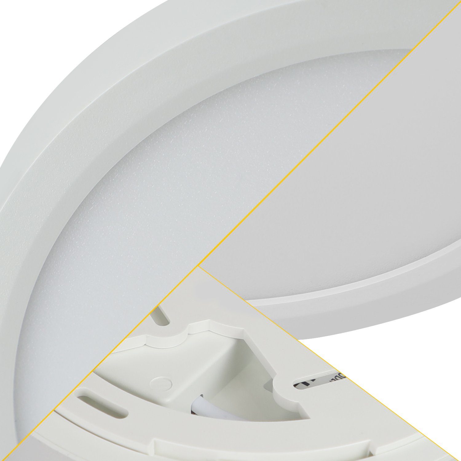 Nettlife LED Panel Schwarz Deckenlampe Flach Klein Deckenbeleuchtung, IP44 Wasserdicht, LED fest integriert, Warmweiß, für Schlafzimmer Badezimmer Küche Flur, 8W, 17 * 17 * 2.5 CM