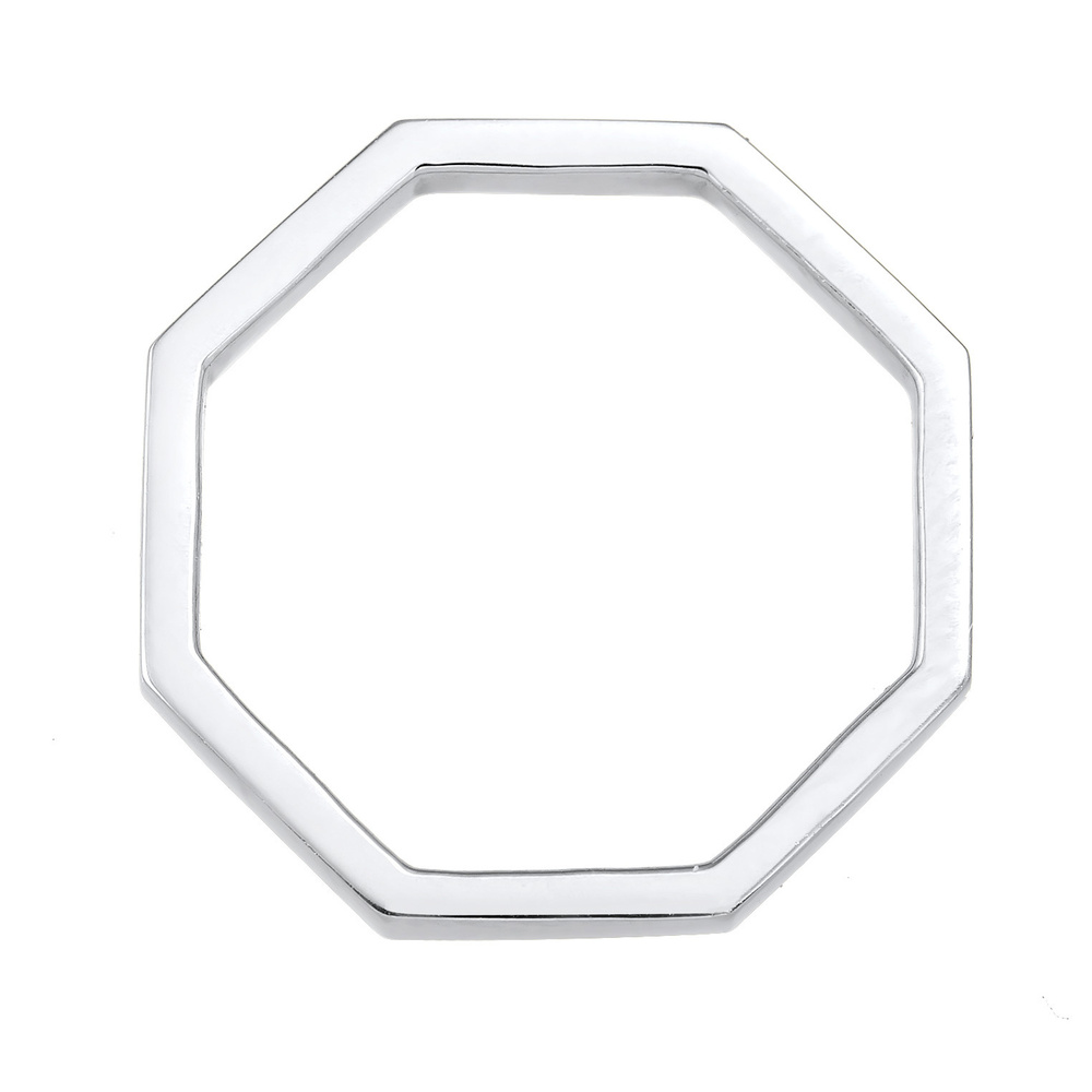 Elli Elli Bague Femmes Petit Doigt Octogone Forme Géo Look en Argent Sterling 925 Bague