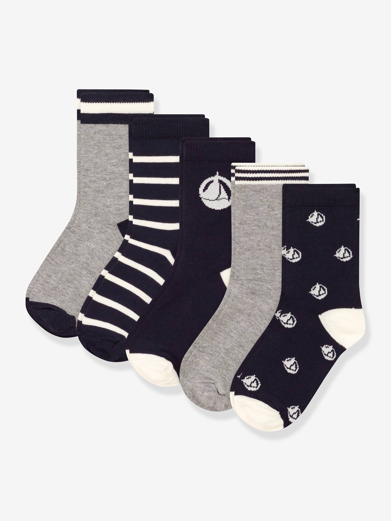 Lot de 5 paires de chaussettes garçon PETIT BATEAU multicolore