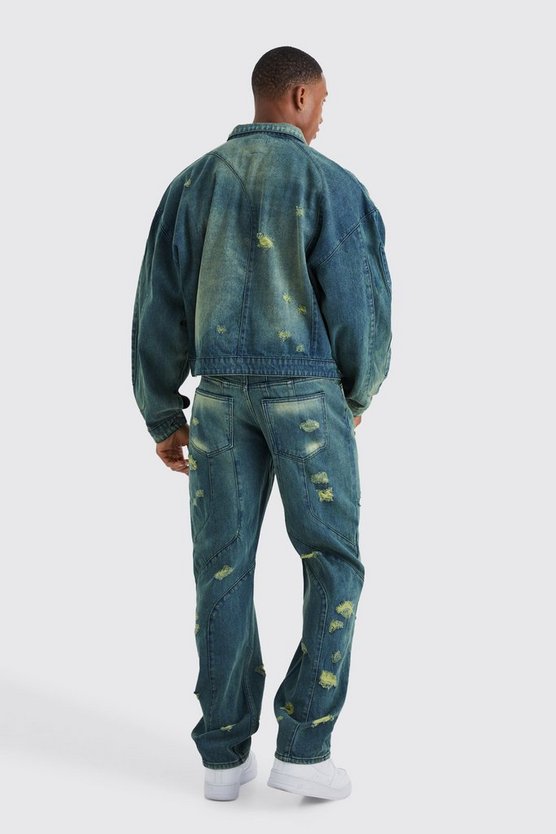 Kastige getönte Jeansjacke