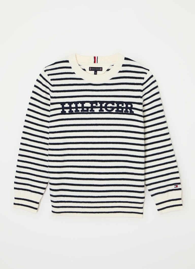 Pulover Tommy Hilfiger tricotat fin cu logo brodat.