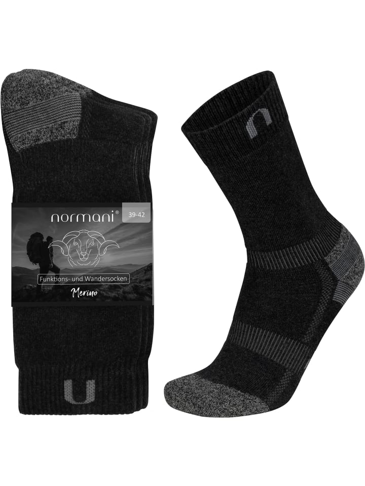 normani 2 Paar Merino Wander- und Funktionssocken in Anthrazit günstig kaufen