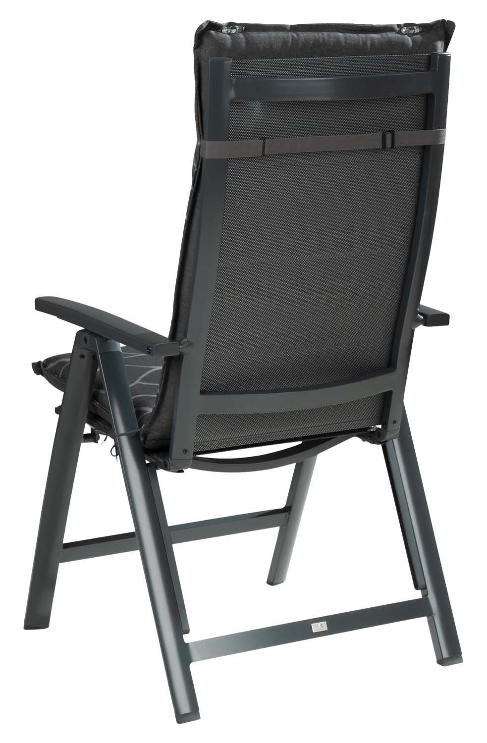 GO-DE Hochlehnerauflage SASILLAS, B 50 x L 120 cm, Grau, 6er Set, (Set, 6 St), Gartenstuhlauflagen für Hochlehnstühle