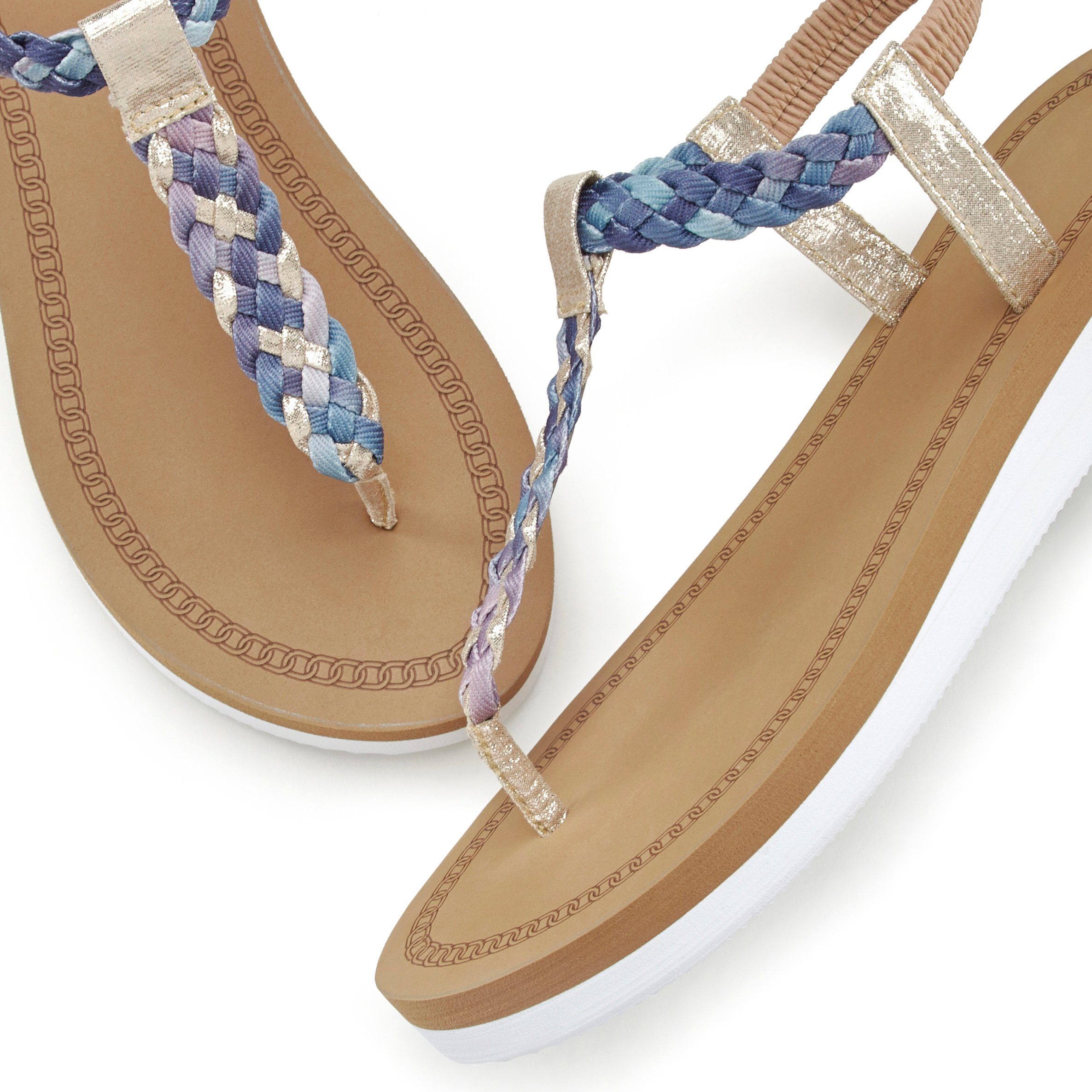 Venice Beach Badesandale Sandale, Badeschuh, Sommerschuh, Zehentrenner mit Print VEGAN