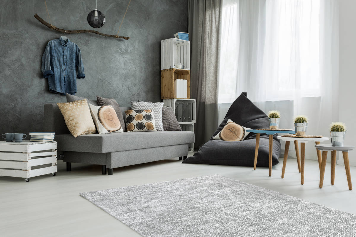 Kayoom Teppich Grau / Silber 80cm x 150cm